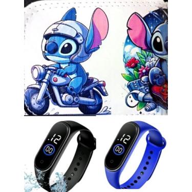 Imagem de Carteira menino e relógio digital a prova d agua infantil masculino , 