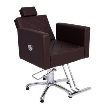 Imagem de Cadeira Poltrona cabeleireiro maquiagem reclinável - JN, Café