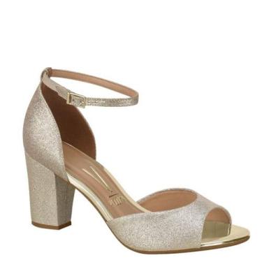 Imagem de Sandália Feminina Salto Médio Grosso Festa Vizzano 6262.406, Dourado g