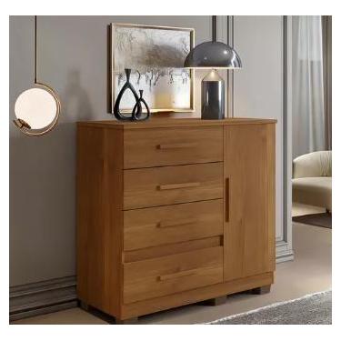 Imagem de Cômoda New Florença 4 Gavetas 1 Porta Benetil Móveis - Cinamomo