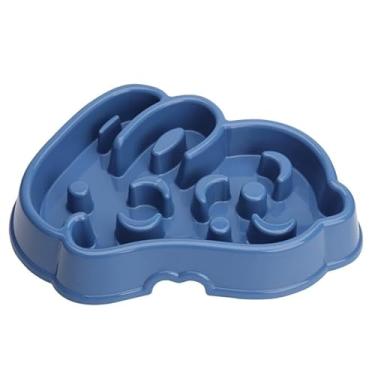 Imagem de Comedouro Educativo Lento Interativo Para Cachorro Cães Comilão Pet Azul Escuro