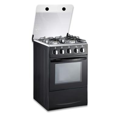 Imagem de Fogão a gás de 50,8 cm - equipado com 4 queimadores de bobina e forno de aço inoxidável (preto: ignição manual)