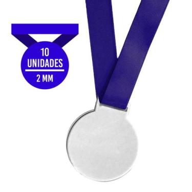 Imagem de Kit 10 Medalhas 6cm- 2mm c/ Fita Azul - Bloom