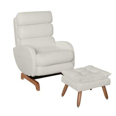 Imagem de Poltrona De Amamentação Ninho Materno e Puff Quadrado - Bebê Completo,