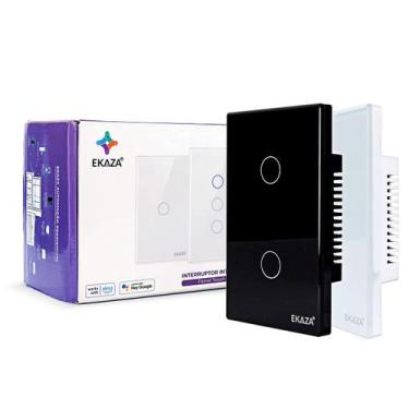 Imagem de Interruptor Inteligente Wifi 2 Botões Touch Smart Ekaza Alexa e Google