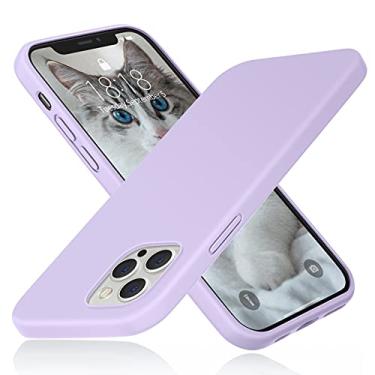 Imagem de DTTO Capa compatível com iPhone 12/12 Pro, capa de silicone à prova de choque [série Romance] [câmera e proteção de tela] com almofada de grade colmeia para iPhone 12 de 6,1 polegadas 2020, lavanda