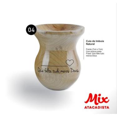 Imagem de Cuia De Madeira Gravada A Laser - Imbuia - Mix Atacadista, MOD 4