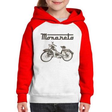 Imagem de Moletom Infantil Ciclomotor Monareta - Foca na Moda, Branco, Vermelho,