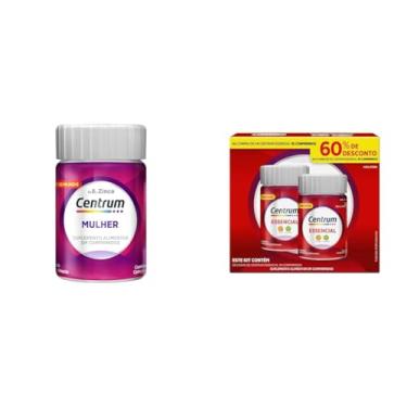 Imagem de Kit Centrum Mulher, Multivitamínico Adulto + Centrum Essencial, Multivitamínico Adulto