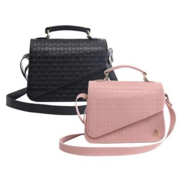 Imagem de Kit 2 Bolsa Feminina Pequena Tiracolo Clucth Elegante Compacta Alça Aj