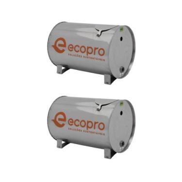 Imagem de 02 Caixa D'água Inox P/ Aquecedor Solar - Reservatório Auxiliar - Ecop
