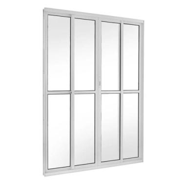 Imagem de Porta Balcão 4 Folhas 2.10x2.00 Branca Linha 25 Premium - RV PORTAS E 