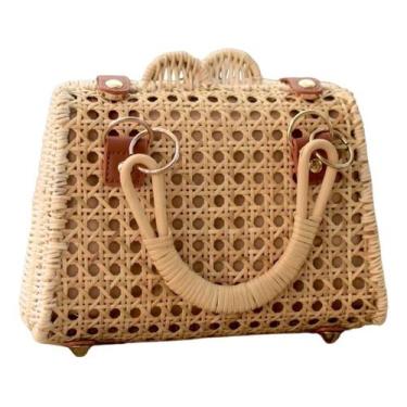 Imagem de Bolsa De Palha Feminina Sofisticada Moderna Média Verão Top - Alwy