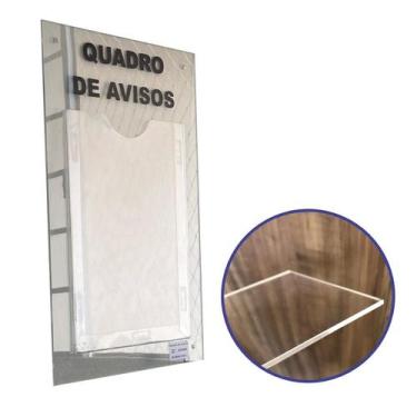 Imagem de Quadro De Aviso 1 Display A4 PS Cristal 3mm Transparente - DC Express