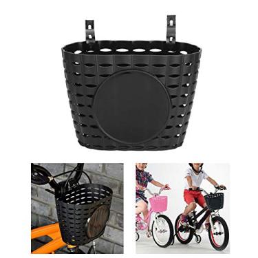 Imagem de Crianças Criança Bicicleta Bicicleta Engrossar Frente de Plástico Pendurado Cesta Saco Armazenamento Acessório Preto
