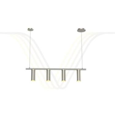 Imagem de Pendente Lustre Luminária Tubo Alumínio - Luzes do Vale, Champanhe