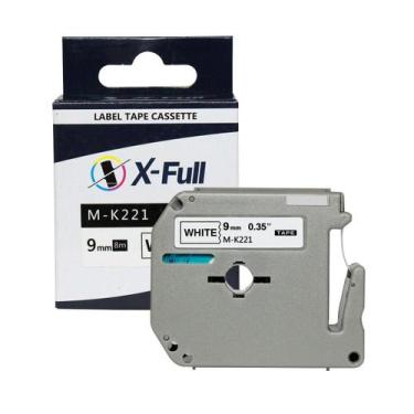 Imagem de Fita para rotulador M-k221 9mmX8m Preto/Branco Compativel - XFULL - X-
