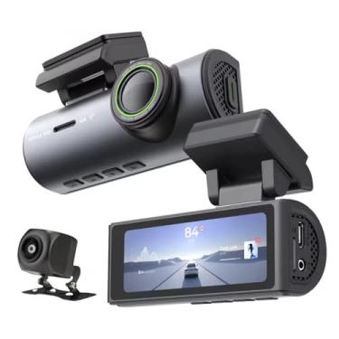 Imagem de Câmera de painel de lente dupla WiFi 4K, mini DVR de carro de 3,2 polegadas, câmera frontal e traseira com caixa preta 1080p, câmera de visão noturna, monitor de estacionamento, gravador de vídeo