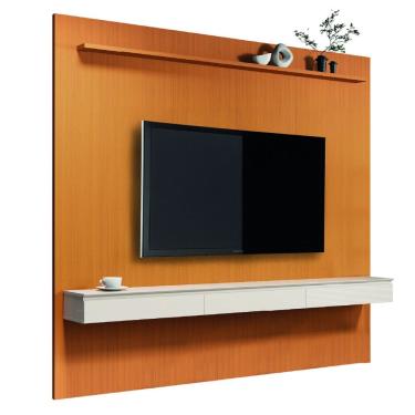 Imagem de Painel Para Tv Até 75 Polegadas Egeo 3 Gavetas Aspen 2,25m Madeirado / Off White EDN