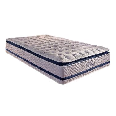 Imagem de Colchão Solteiro Espuma Viscoelástico Visco Gel Molas Ensacadas MasterPocket Blue Pillow Top (88x188x32) - Paropas