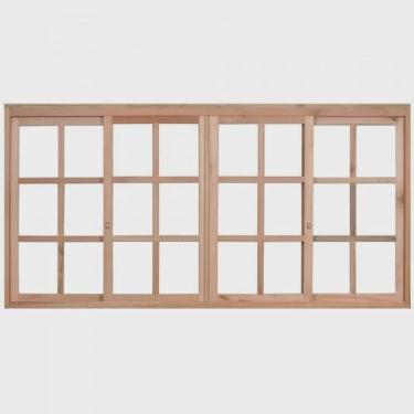 Imagem de Janela de Madeira de Correr 120x240cm Com Caixilho 9,4cm ewk 394 Rondosul