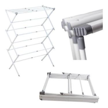 Imagem de Varal Vertical Retrátil de Chão - Branco - POWER MAID, Branco