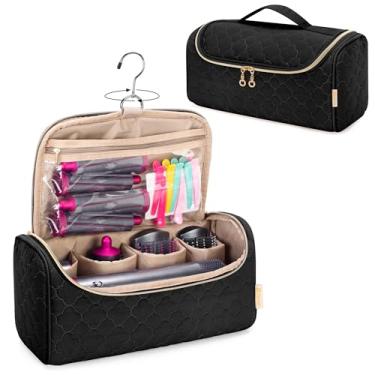 Imagem de Yarwo Estojo de viagem Airwrap compatível com Dyson Airwrap Multi-Styler todos os modelos e acessórios, bolsa de armazenamento portátil com gancho de pendurar para acessórios de modelador de cabelo