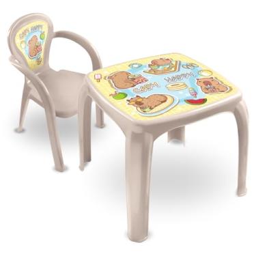 Imagem de Mesa Mesinha Infantil Capy Happy Capivara Atividades Escolar (Mesa + 1 Cadeira)