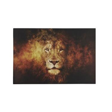 Imagem de Quadro Decorativo Canvas Leão De Judá Chamas Religioso Sala - Bazar do