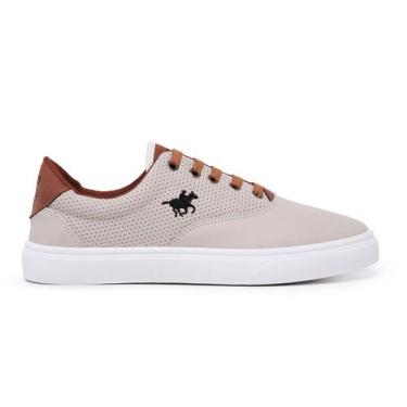 Imagem de Tênis Casual Polo Autêntico Sapatênis Masculino - Simon Vergan, Bege, 