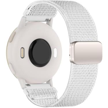 Imagem de Oanux Pulseira magnética de nylon elástico de 20 mm compatível com Garmin Vivoactive 6 Watch/Vivoactive 5/3/3 Music, pulseira esportiva elástica de substituição para Venu Sq 2/Venu e Forerunner 55/165