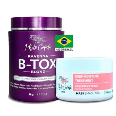 Imagem de I Belli Capelli Ravenna B-tox Blond Kit - Tratamento B-tox Capilar para Cabelos Loiros com Máscara de Óleo de Argan (250g)