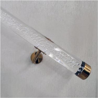 Imagem de FZZIBQYR Corrimão de corrimão de aço inoxidável para escadas interiores, 1 m 2 m 3 m 3,5 m 4 m 5 m 6 m, corrimão de acrílico transparente, corrimão de montagem na parede antiderrapante para