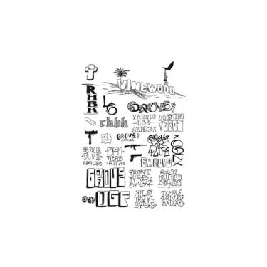 Imagem de Tatuagem semipermanente, palavra em inglês com madeira de videira, tatuagens com palavras, aparência de tatuagem real, resistente à água, dura de 1 a 2 semanas, resiliência,18 x 11 cm