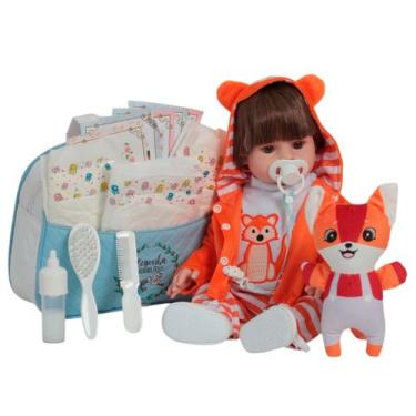 Imagem de Bebê Reborn Boneco Realista Raposinha Com Bolsa Maternidade - Cegonha 