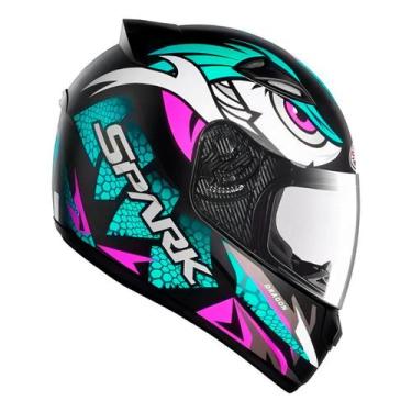Imagem de Capacete Moto Fechado Spark Dragon Preto Tifany Fosco Feminino e Mascu
