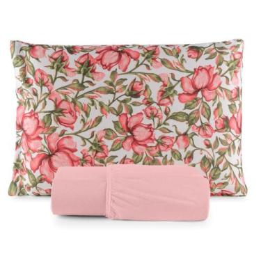 Imagem de Jogo de Lençol Solteiro Box 2 Peças Estampado C/ Elástico Malha 100% A