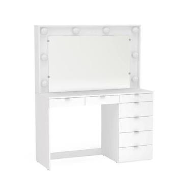 Imagem de Penteadeira Camarim Las Vegas 7GV com Espelho Branco - Politorno