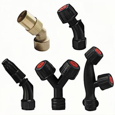 Imagem de Pontas do bocal do pulverizador, combinação de pulverização multifuncional de 6 peças, peças ajustáveis do pulverizador para substituição de bocais de mochila para bomba de água da fazenda pomar