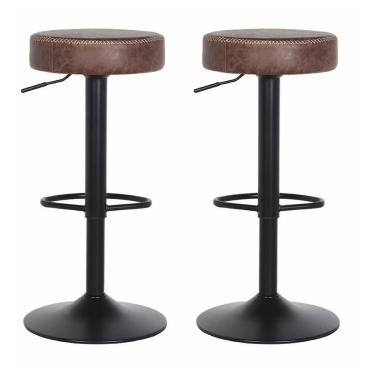 Imagem de Kit 2 Banquetas Estofadas p/Cozinha Gir.marromvintage