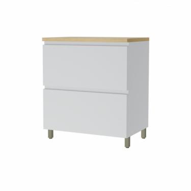 Imagem de Balcao 1 Porta Basculante 1 Gaveta Nesher Rainha 80cm 100 Mdf Branca Nature