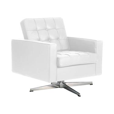 Imagem de Poltrona Fk Giratória Couro Sintético Branco Base Alumínio Cor Branco