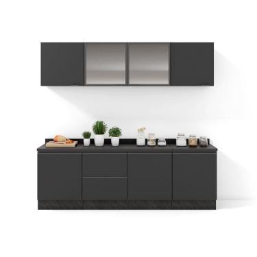 Imagem de Cozinha Completa Bartira Línea Com 7 Portas E 3 Gavetas Grafite