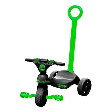Imagem de Triciclo Infantil Black Racer Green Com Empurrador Xalingo