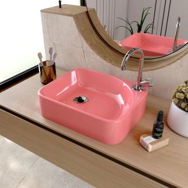 Imagem de Kit Cuba Ro36 Cross Com Torneira C50 E Válvula Abs Rosa