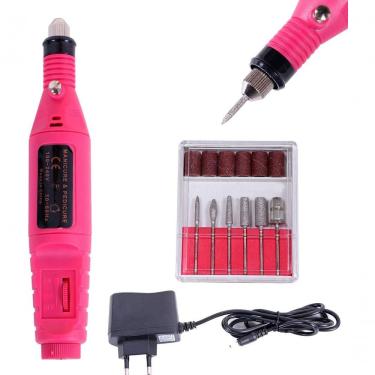 Imagem de Lixadeira Lixa Motor De Unha Elétrica Profissional Bivolt Rosa