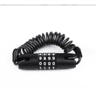 Imagem de Cadeado Reforçado com Segredo para Bicicleta e Moto, Cabo de Aço 150cm, Preto