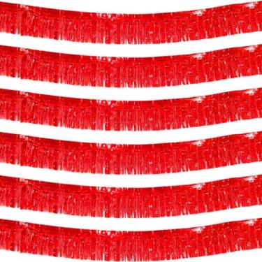 Imagem de We Moment Pacote Com 6 Faixas De Fita Vermelha 3 Metros, Faixa Enfeites Parede, Cortina Glitter, Para Decoração Festa Aniversário, Despedida Solteira E Outros Eventos