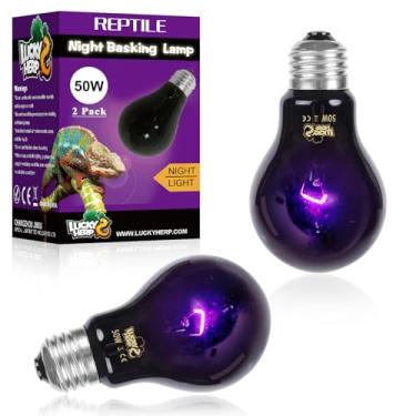Imagem de LUCKY HERP Lâmpada De Calor Para Répteis 50W, Pacote Com 2, Noturna, Foco E Anfíbios, Dragão Barbudo, Lagarto, Cobra, Tartaruga Camaleão