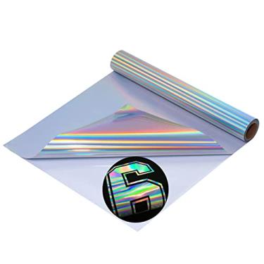 Imagem de KEGUMINGX Rolo De Vinil Holográfico Htv Com Transferência Calor, Refletivo, 30 Cm X 1,8 M, Para Silhouette Cameo, Rolos Vinil, Camisetas Design
